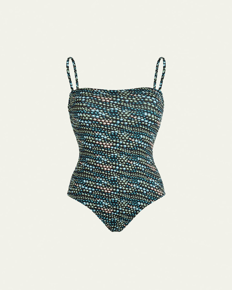 Pearl Jersey Bandeau One-Piece Swimsuit